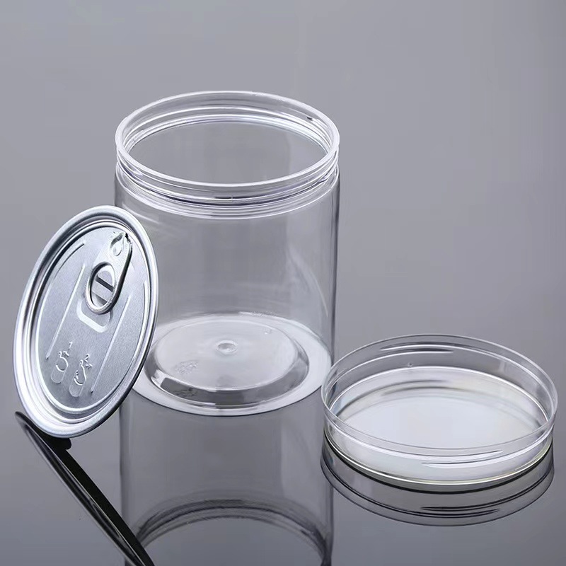 in stock 500g Easy Pull Plastic Jar Dustproof Easy Tear Aluminum Foil Nut Jar Baking Boneless Chicken Claw Packaging Bucket
