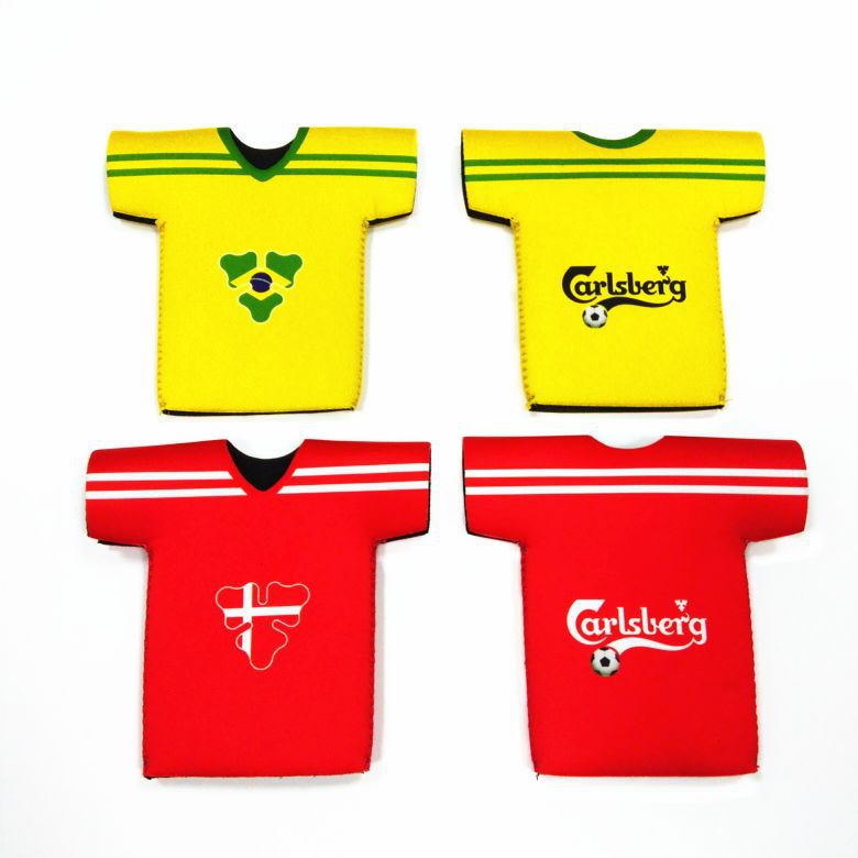 Picture of Manufacturers produce World Cup printed diving material T-shirt vest shape 330ml insulated jacket beer bottle cover