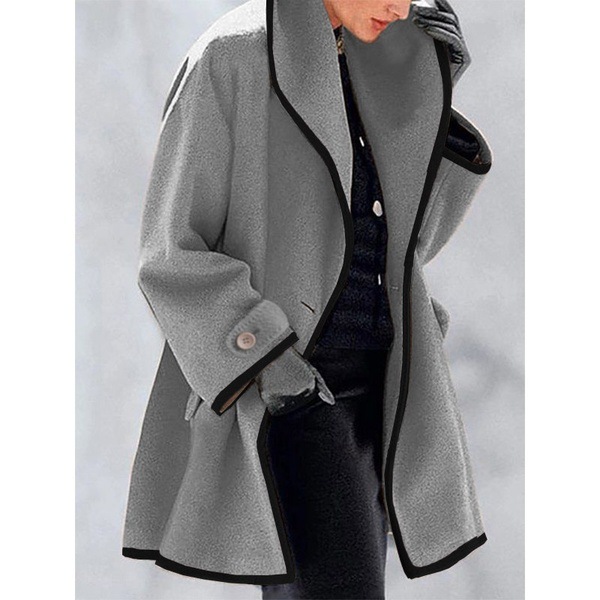 Picture of Plus-size spring clothing Nordic Autumn and Winter Simple Personality Thin Hooded Woolen Women's Outside