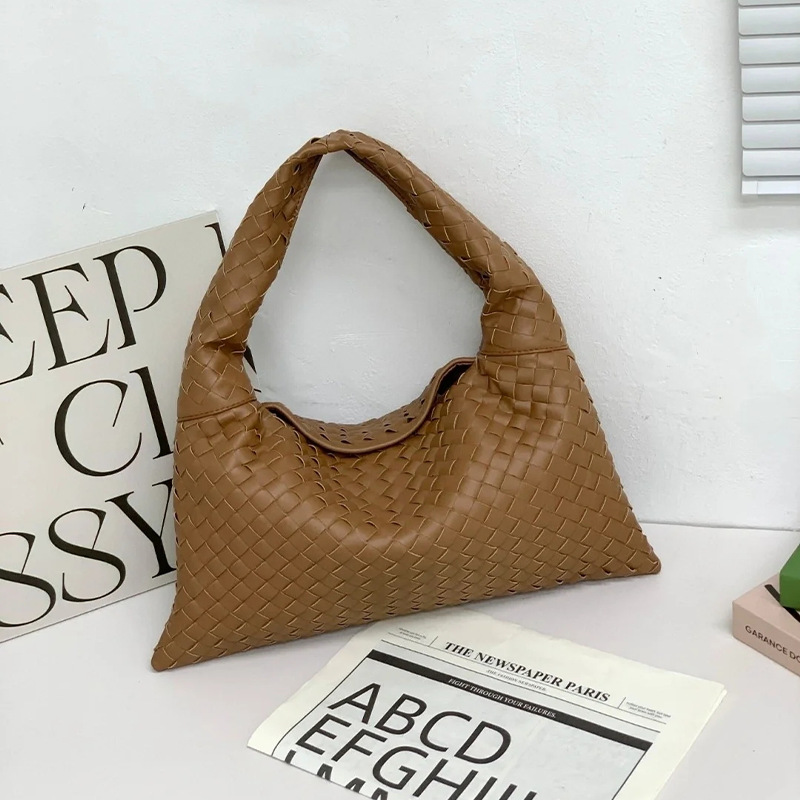2025 New Summer Women's Bag, High-End Cowhide Woven Bag, Versatile One-Shoulder Underarm Genuine Leather Bag, Women's Cross-Body Bag