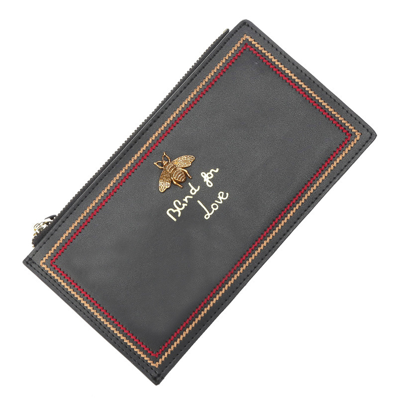 Picture of Cute Bee Long Wallet Leather Fashionable Large Capacity Storage Integrated Multi-Card Holder Ultra-thin Card Holder