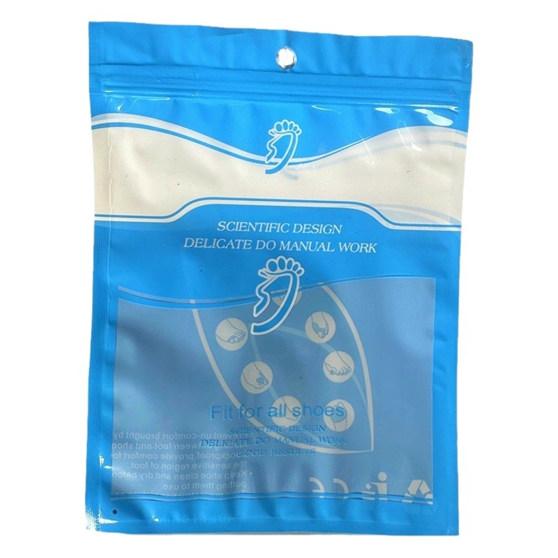 Foreign trade shoes heel pad packaging bag ziplock bag foot pad bag printing universal neutral insole English packaging bag