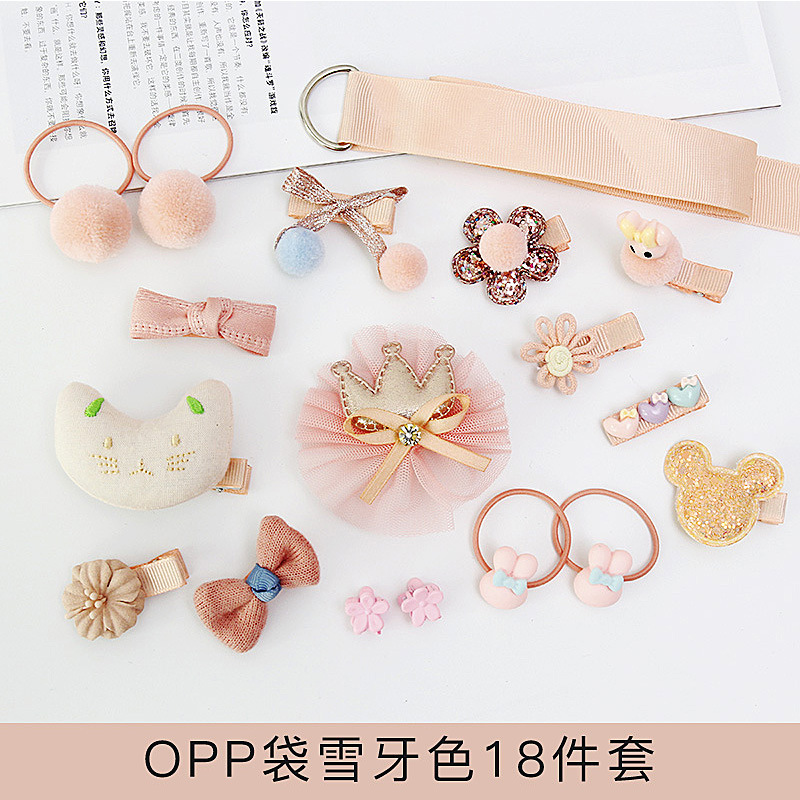 Picture of Korean Style Hair Accessories, Kidsren's Hairpins, 18-Piece Set, Girls' Hair Accessories, Baby Cute Hairbands, Girls' Hairpins, Baby Headbands