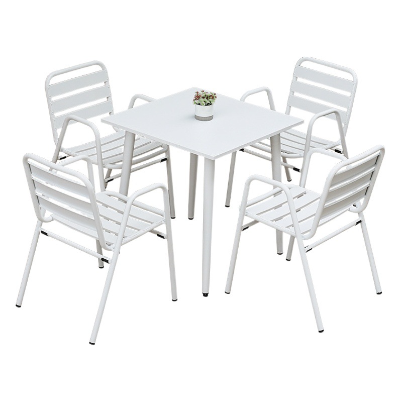 Outdoor table and chair aluminum alloy leisure table and chair outdoor courtyard balcony simple table and chair commercial street milk tea shop dining table and chair