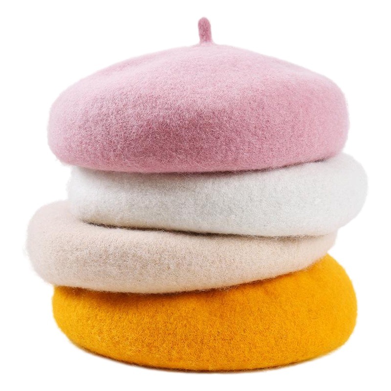 Autumn and Winter new women's wool winter hat woolen beret student warm hat painter hat pumpkin hat wholesale