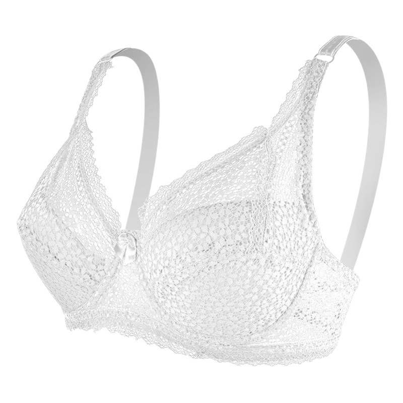European and American Plus Size Bra Lace Push-up Steel Ring Underwear Cross-border Adjustable Large Chest Show Small Collapsed Accessory Breast Bra