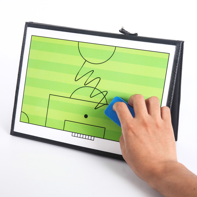 Picture of Three-fold football tactical board color folding coach Board leather teaching board magnetic teaching board with pen long-term supply