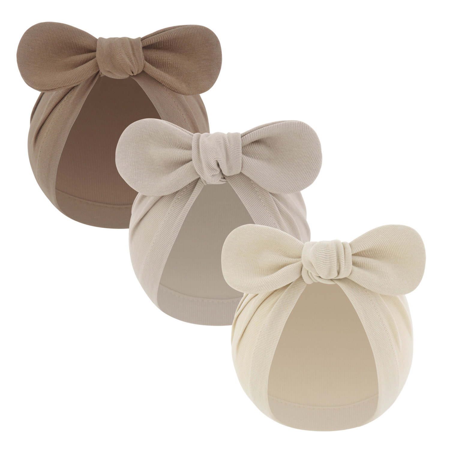 Picture of New children's solid color turtle cap baby Indian cap baby ball knotted cap ins Europe and America wholesale rabbit ear cap
