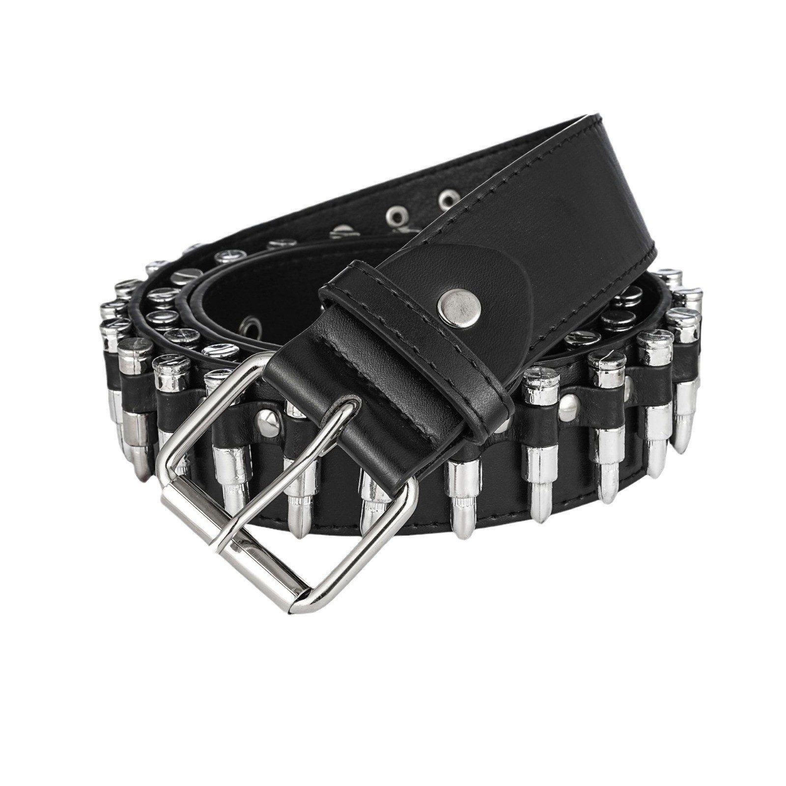 Bullet belt wish black punk y2k belt rivet air eye gothic belt versatile decorative retro