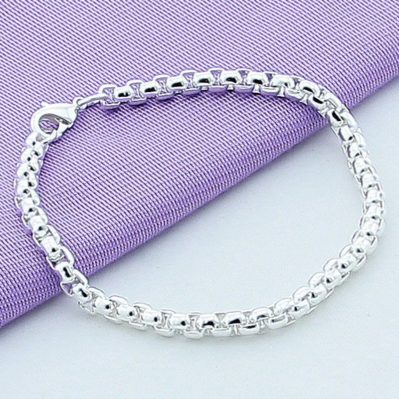Foreign trade export silver plated fashion round box bracelet Korean best selling spot supply bracelet wholesale YH033