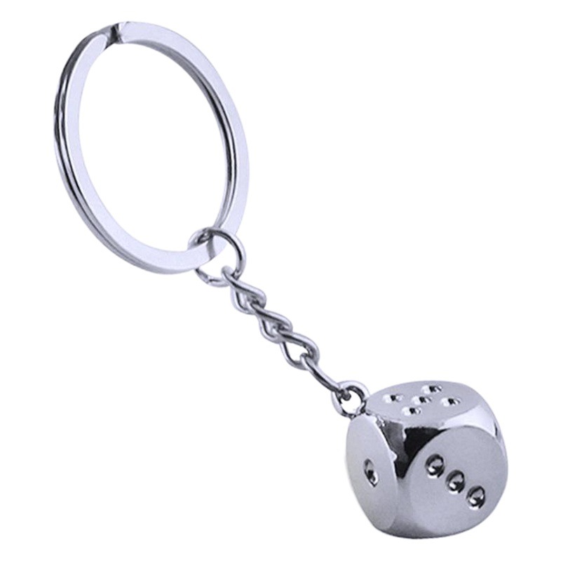 Factory + direct supply metal new keychain genuine and affordable personalized dice keychain GX-323