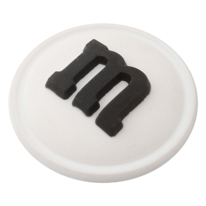 in stock PVC hook and loop M bean super popular fun chocolate M bean milk oil 3D three-dimensional badge accessories