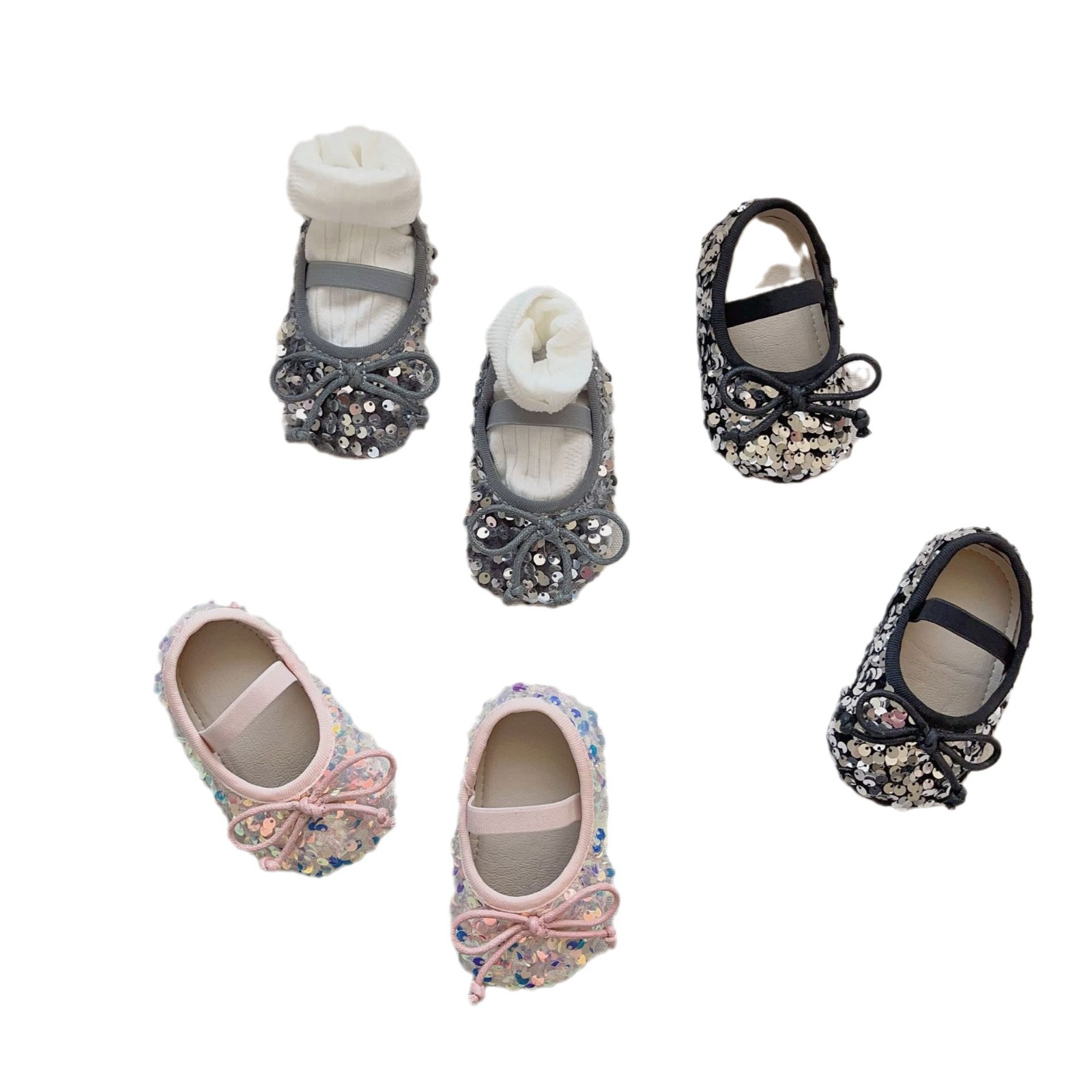 Picture of Spring and Autumn New Girls' Shoes Baby Toddler Shoes Sequin Princess Shoes Women's Baby Shoes Korean Style Children's Small Single Shoes