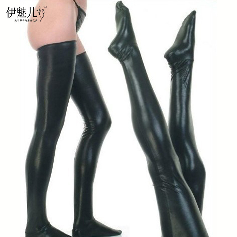 Picture of Factory wholesale DS performance leather patent leather socks imitation leather fun stockings dance socks performance socks