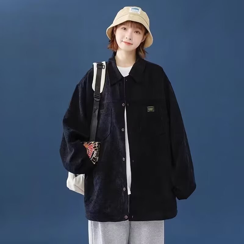 Corduroy Long Sleeve Shirt Jacket Spring and Autumn New 2024 New Shirt Hong Kong Style Trendy Brand Casual Top Clothes