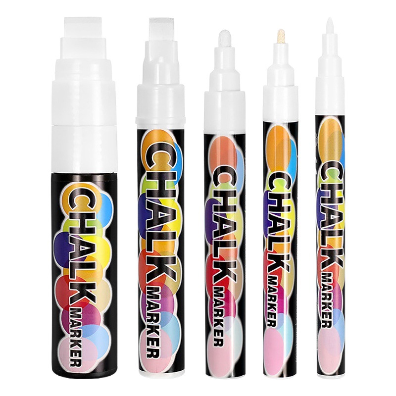 Somecki White Liquid Chalk Graffiti Erasable Advertising Fluorescent Board Pen Water-Soluble Dust-Free Non-Dirty Hand Blackboard Pen