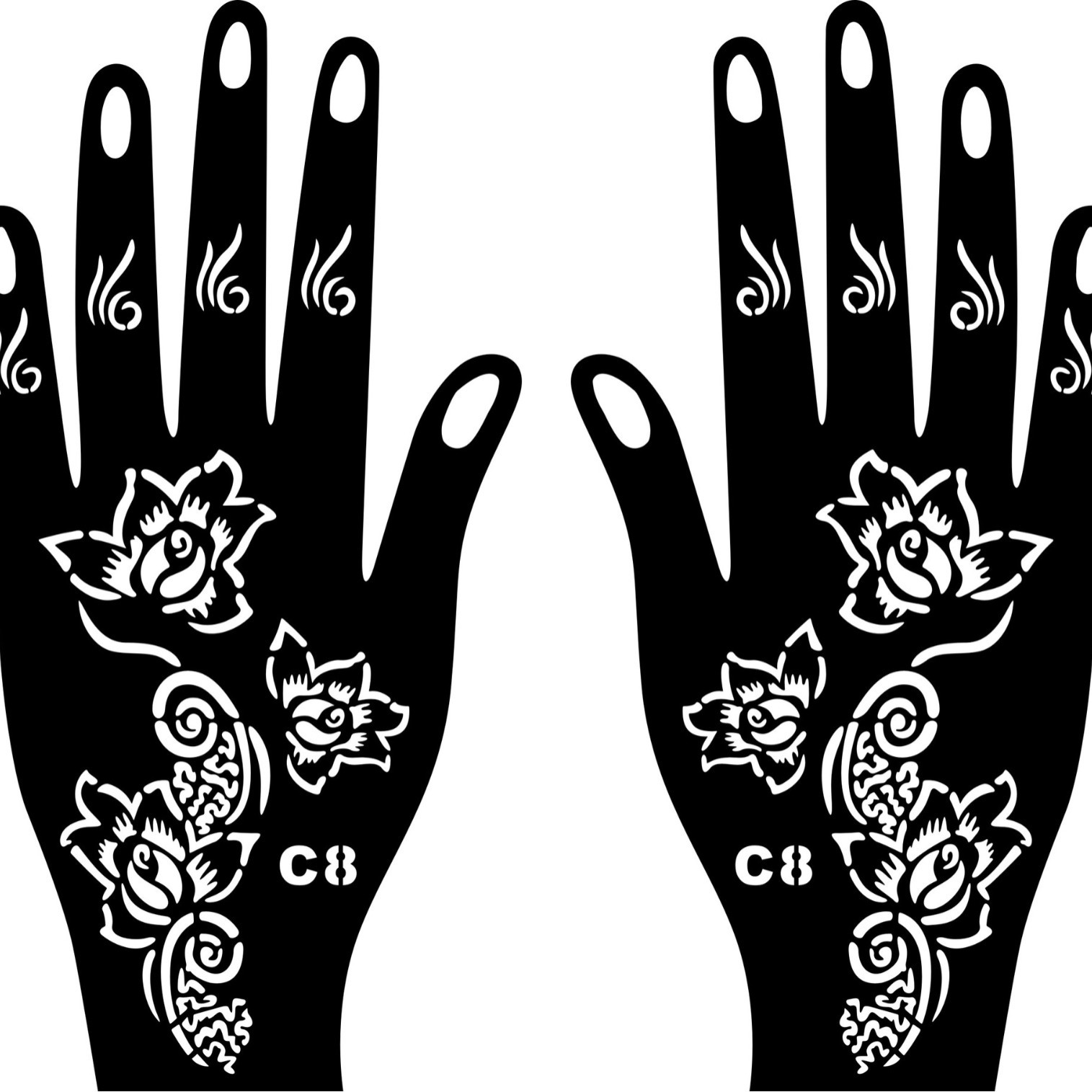 Picture of Dark Wind Hand Tattoo Palm Tattoo Template Hand Simulation Temporary Sticker Beautiful Original Hand Tattoo