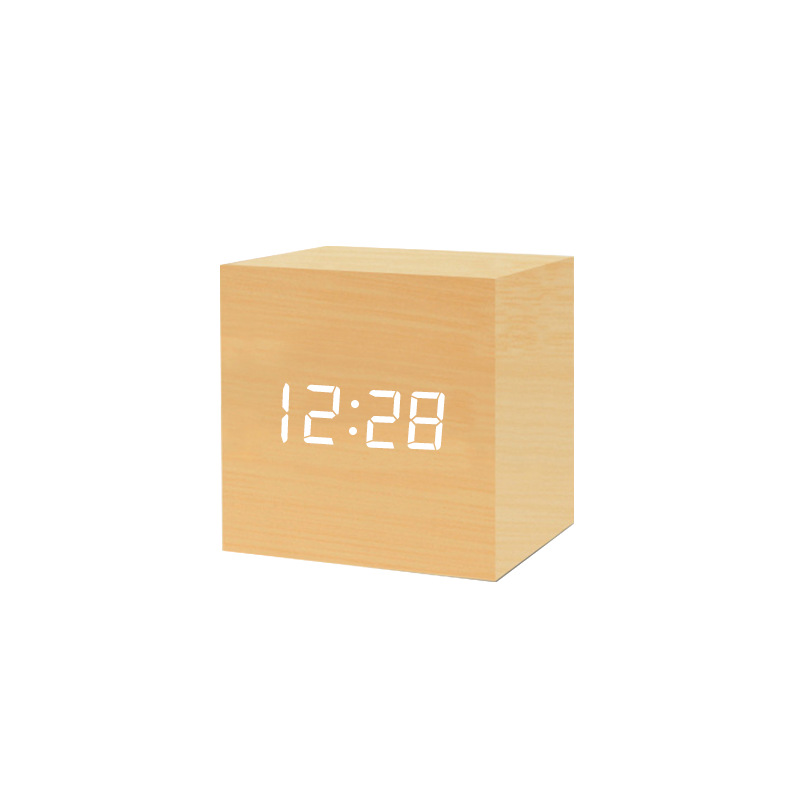Picture of Source Manufacturer Electronic Clock Rectangular Wooden Clock Mini Alarm Clock Digital Clock Led Wooden Clock Luminous
