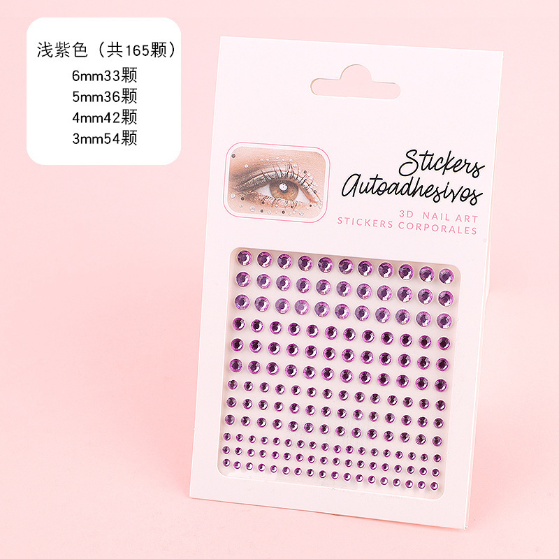 Picture of In stock cross-border hot acrylic eyebrow sticking Diamond 3456mm face sticker performance Color Diamond Crystal acrylic eye corner tears