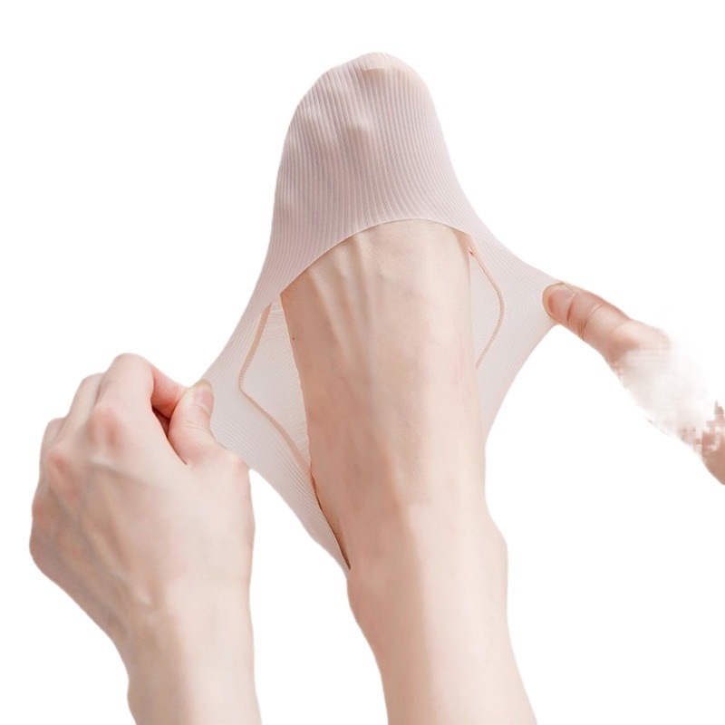 Boat Socks Women's Summer Ice Silk Thin Socks Women's Shallow Mouth Invisible Socks Breathable Sweat-Absorbent Antibacterial Anti-Odor Anti-Slip Socks