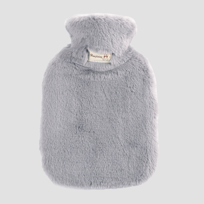 Picture of Cross-Border Spot Logo Thickeneded Plush Cloth Cover Hand Warmer Bag Hot Water Bag Filled with Water Hot Water Bag Hand Warmer Pvc