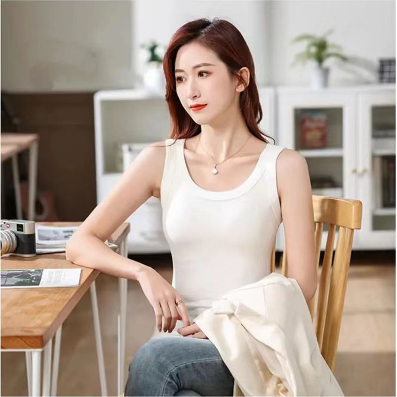 2024 New Thread Sleeveless Sling Cotton Women's Vest Base Shirt Inner Wear Fashion Slim-fit Underwear Skin-friendly