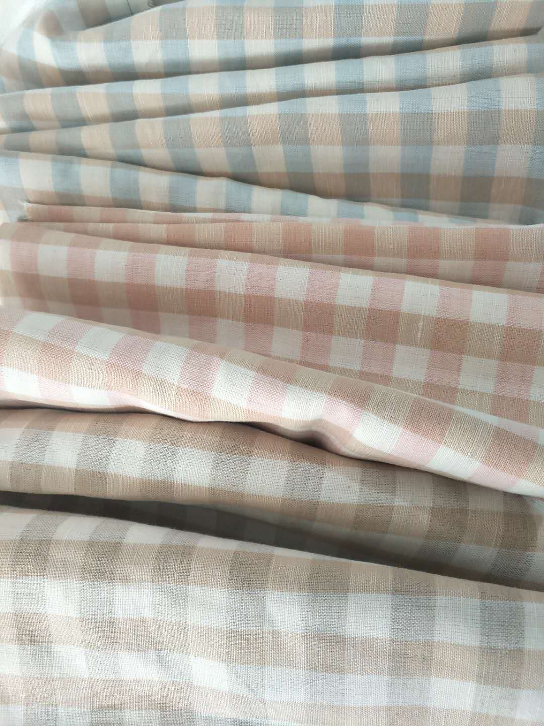 Linen Cotton Plaid Extra Wide Fabric Cotton and Linen Yarn-dyed Curtain Fabric Linen Cotton Plaid Bedding Fabric