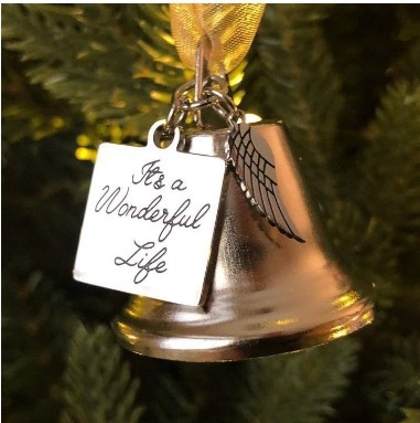 It's A Wonderful Life wings wind chimes Bell ribbon Christmas tree pendant gift