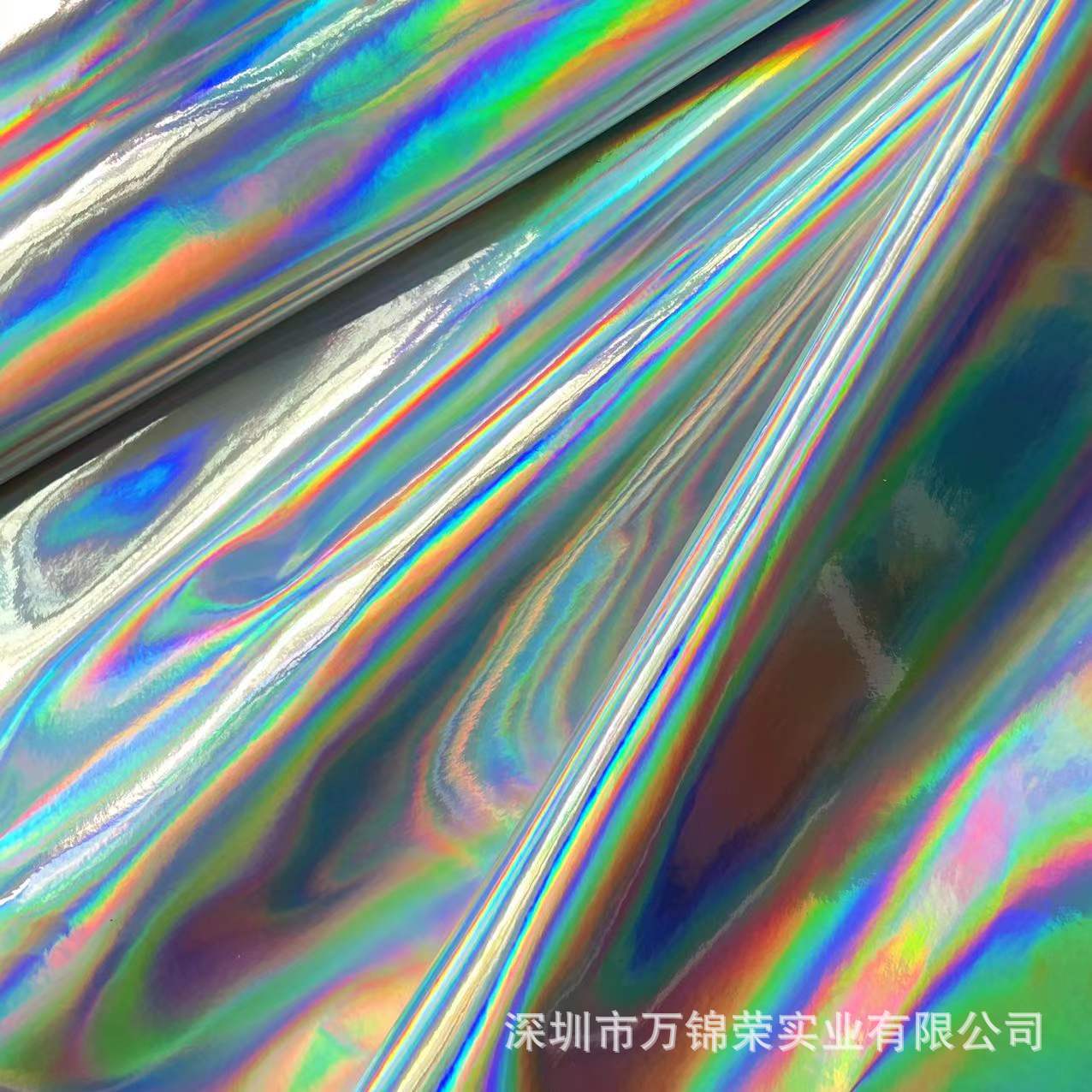 Picture of Cross-Border Dazzling Silver Mirror Leather Glossy Laser 0.7mm Bright Silver Phantom Gray Pu Fabric Cross-Border Hot Sale