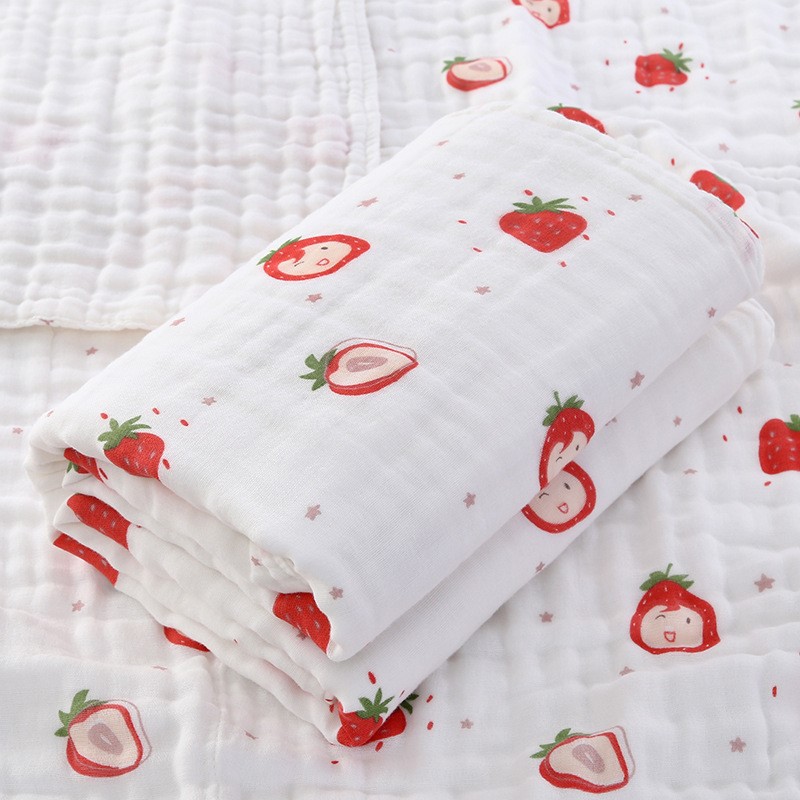 Picture of Baby Bath Towel Pure Cotton Wholesale Pure Cotton Four-Layer Gauze Newborn Wrap Summer Newborn Baby Supplies Children's Blanket