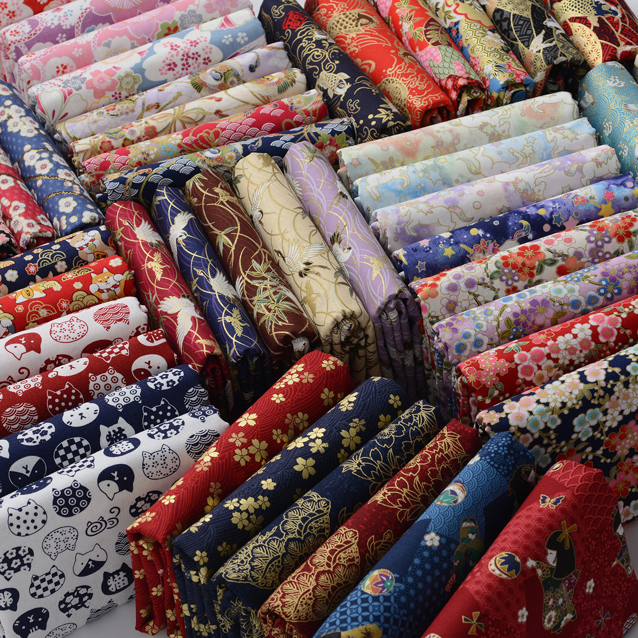 Pure Cotton Fabric and Wind Bronzing Floral Cloth Handmade Pure Cotton Printed Cotton Cloth Chinese Style Clothes Hanfu Koi Dragon Year Crane