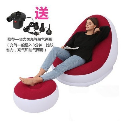 Picture of Cross-border Spot Thickened Flocking Inflatable Sofa Lazy Sofa Internet Celebrity Single Comfortable Sofa Nap Recliner Creative