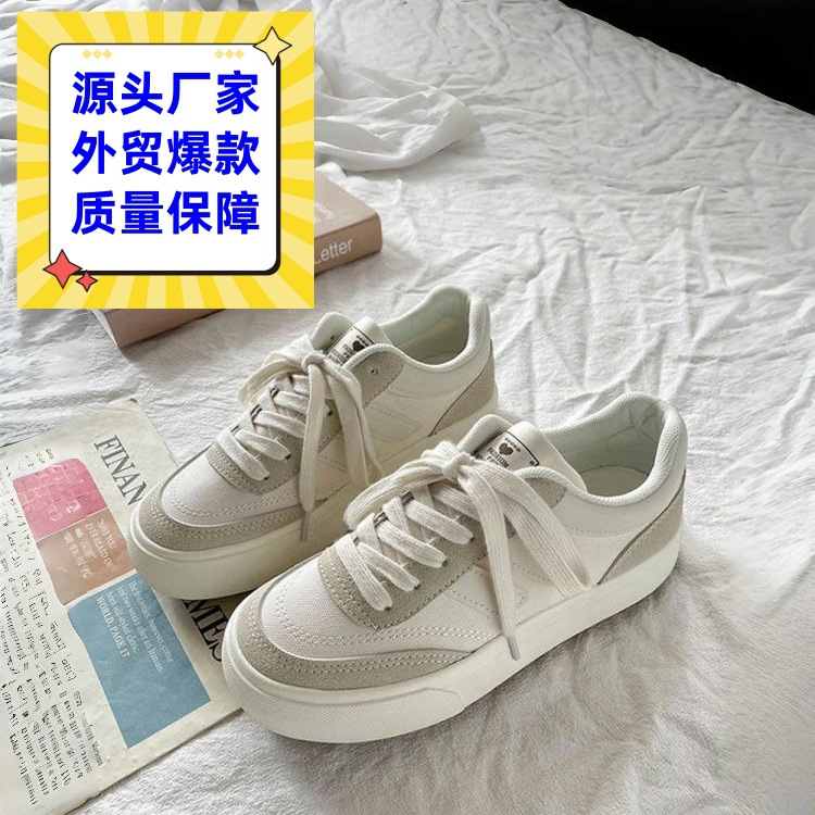 Spring White Shoes Women's Retro Red Sneakers All-match Casual Canvas Shoes Hong Kong-style Niche Design Chic sneaker