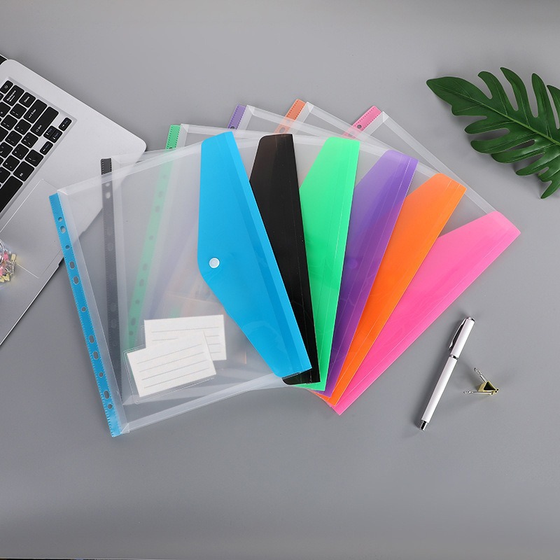 New A4 Loose-Leaf Bag 11-Hole Horizontal and Vertical File Bag Colorful Label File Storage Bag Manufacturer Wholesale