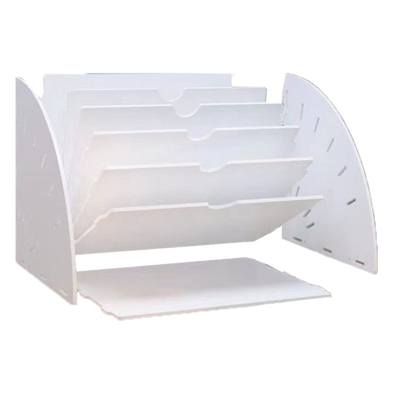 Desktop File Storage Rack Book Stand Information Rack Office Supplies A4 File Frame Office Fan-Shaped Multi-Layer Storage Rack