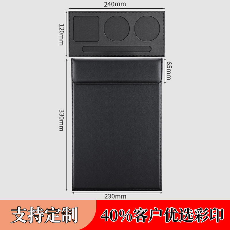 Picture of Leather A4 Conference Pad Board Black File Pad Board Hotel Conference Pad Notes Clip Writing Board Business Office