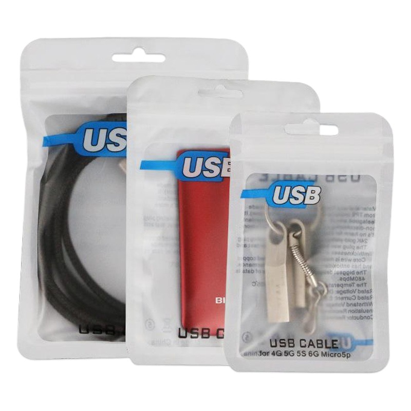 Ready Stock Data Cable USB Packaging Bag Mobile Phone Accessories Sealed Bag Digital Accessories Storage Bag USB Flash Drive Plastic Ziplock Bag