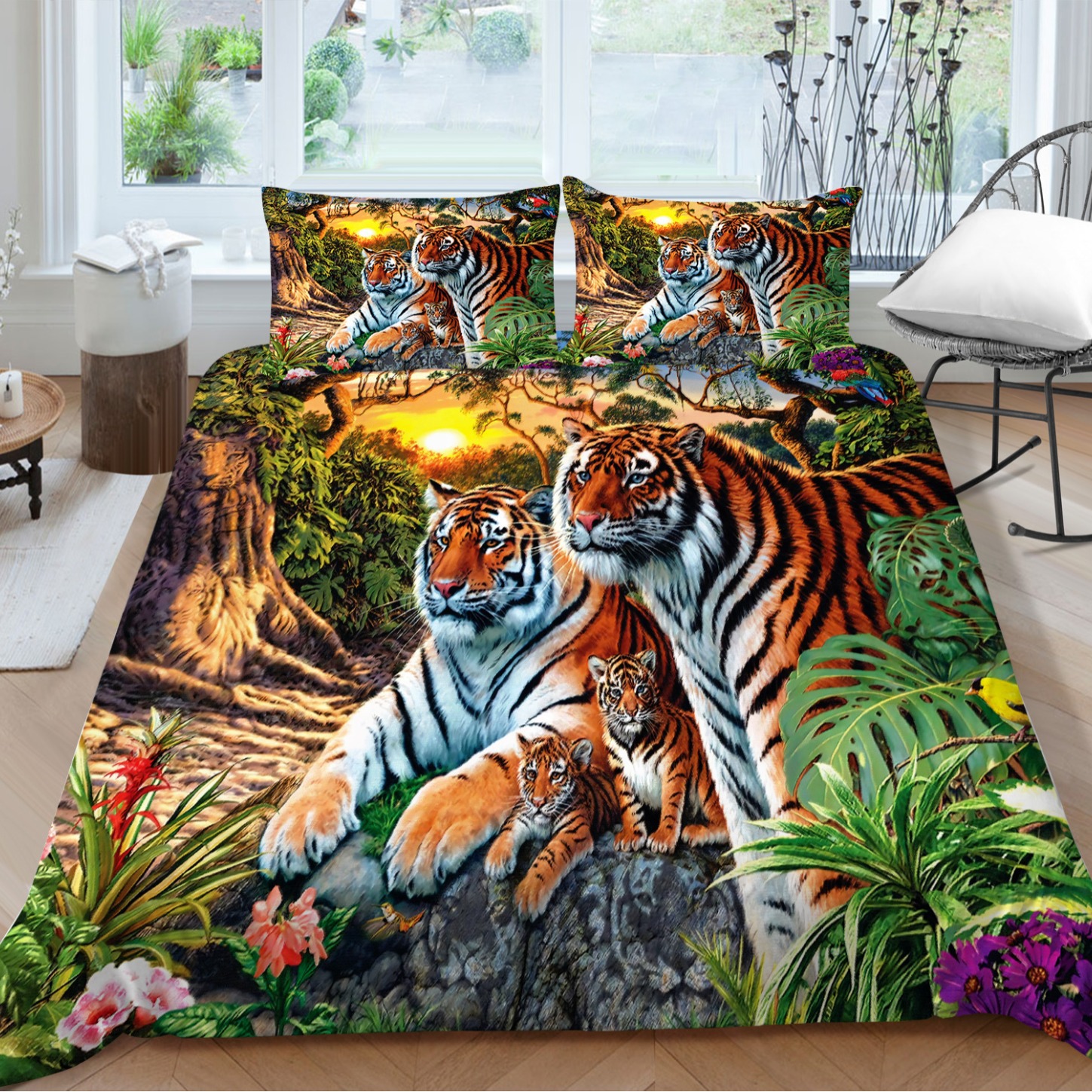 3D bedding black duvet cover animal Tiger printing cross-border exclusive for AliExpress Amazon independent station