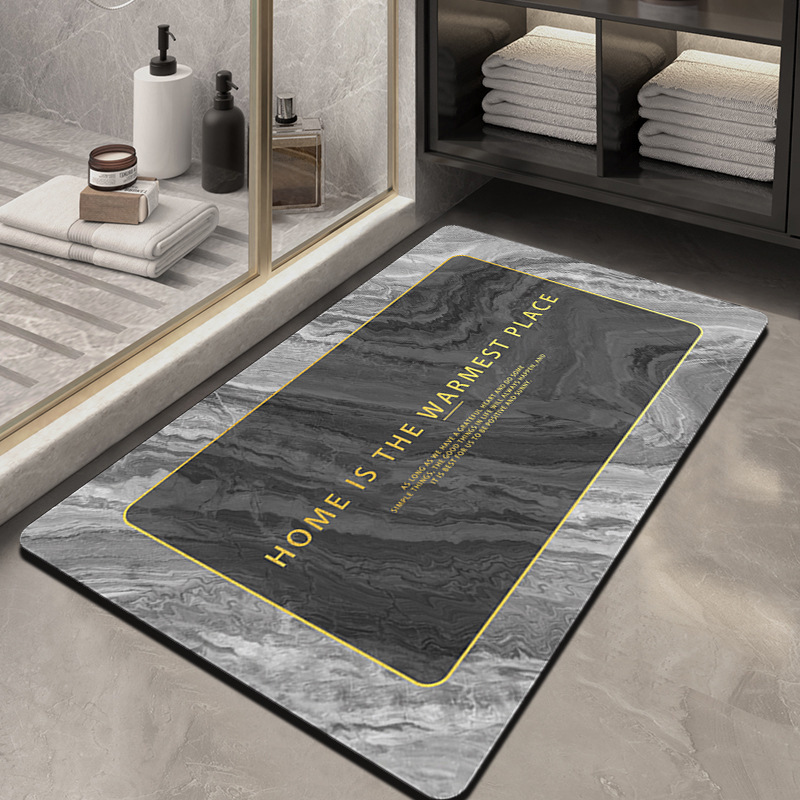 Picture of Diatom mud bathroom absorbent quick-drying marbling floor mat household bathroom wash basin non-slip floor mat