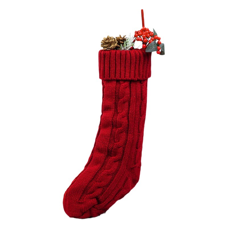 2025 Knitted Wool Home Wall Decor Candy Bag Sock Covers Diamond Gift Bag Socks Ornament Christmas Sock Covers Wholesale