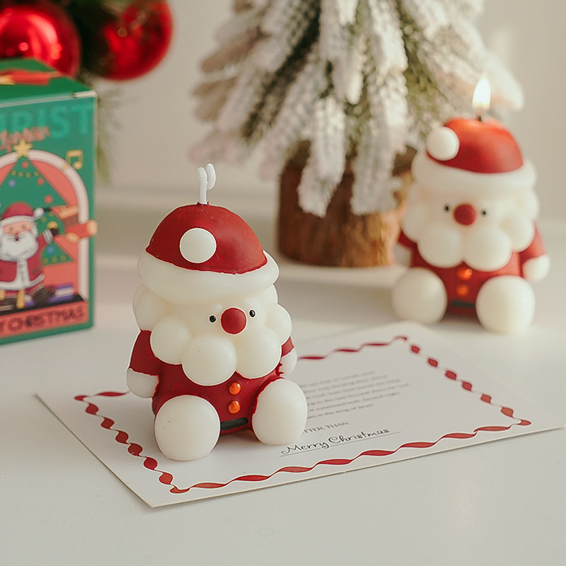 Christmas Scented Candle Hand Ceremony Handmade Atmosphere Fragrance Candle Cross Border Santa Candle