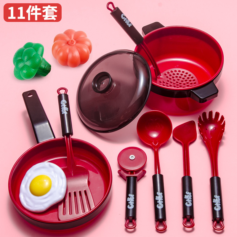 Picture of Children's Kitchen Educational Toys suit Boys and Girls Play Home Simulation Kitchenware Induction Cooker Cooking Rice Stir-fry Chicing Music