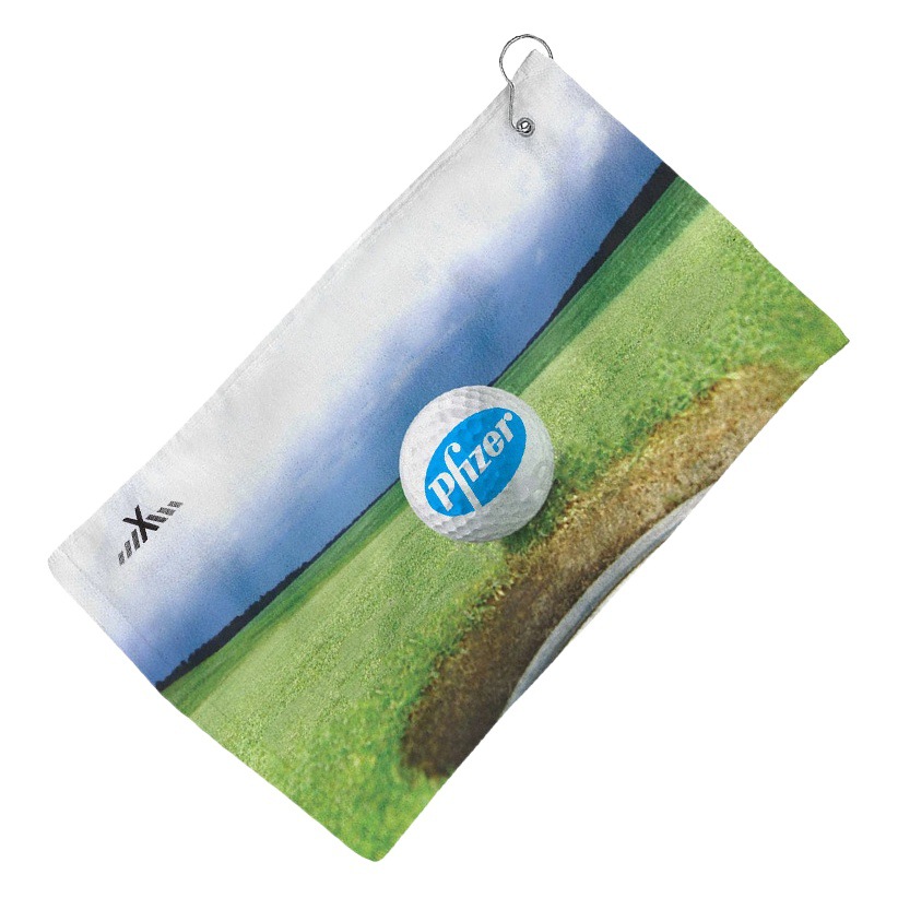 Cross-border hot sale sublimation blank polyester golf towel heat transfer sports towel sweat towel DIY printing