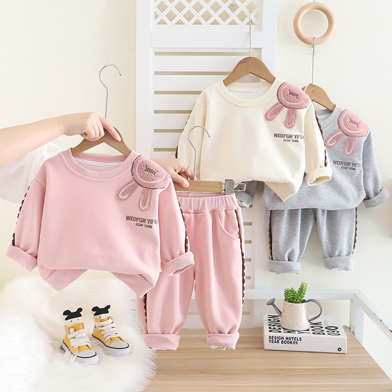 2025 Girls Baby Spring New Cartoon Color Matching Fashion Casual Simple Handsome All-match Clothing Two-piece Set