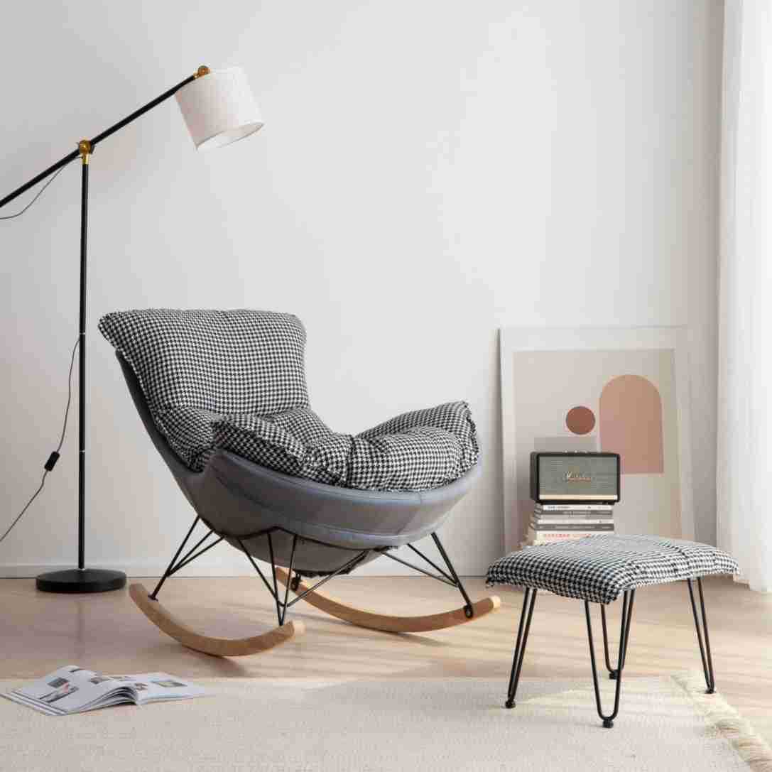 Picture of Leisure Rocking Chair Lazy Sofa Chair Balcony Nap Lobster Chair Technology Cloth Living Room Recliner Single Rocking Chair Home