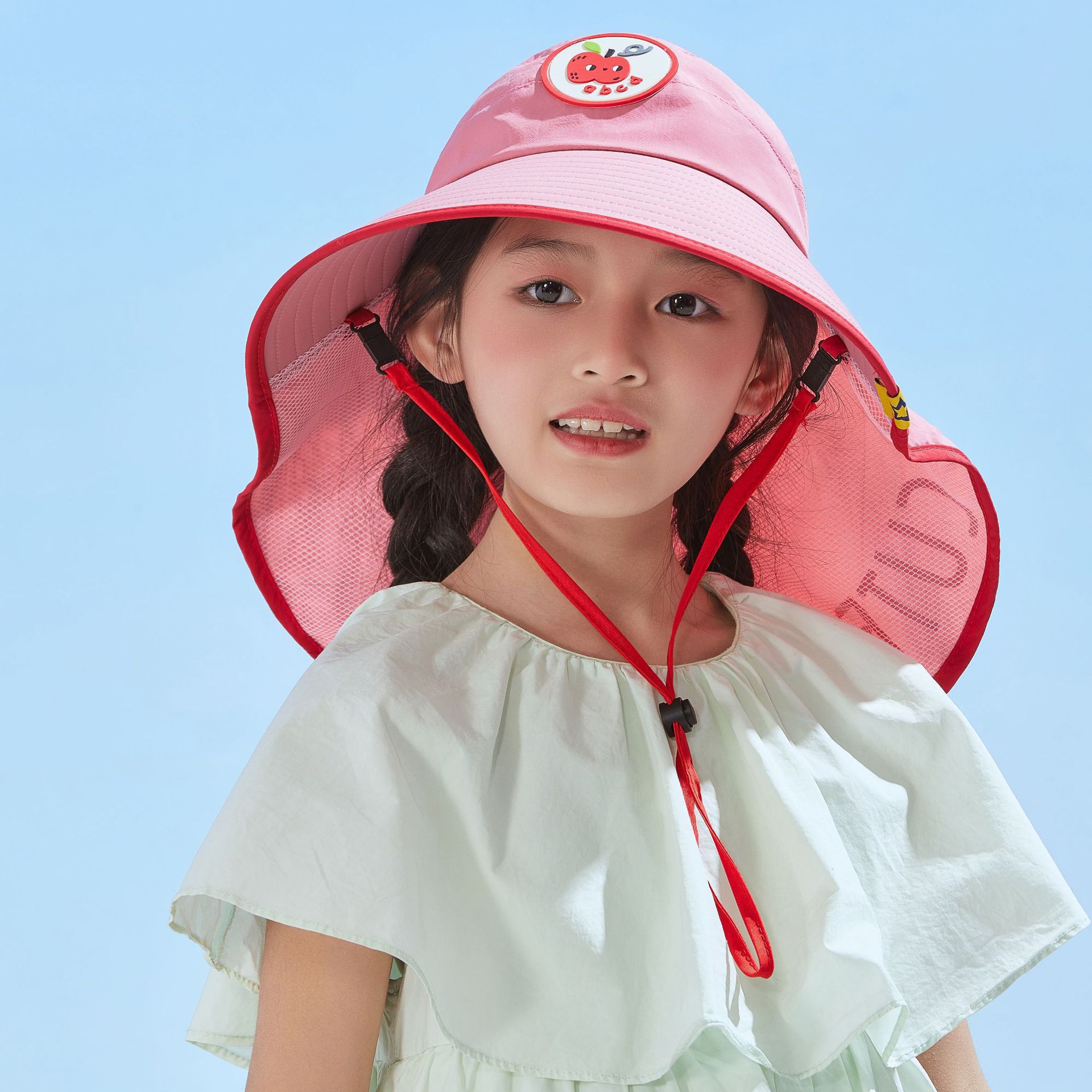 Picture of 2025 New Children's Sun Hat Sun Hat Fisherman Hat Large Brim Shawl Hat Sun Hat Summer Thin Style Men and Women