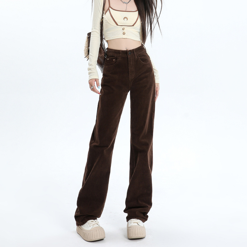 Ykk Minghai Retro American Style Loose Wide-Leg Pants with Multiple Buttons, Lazy Drape New Straight Casual Pants for Women