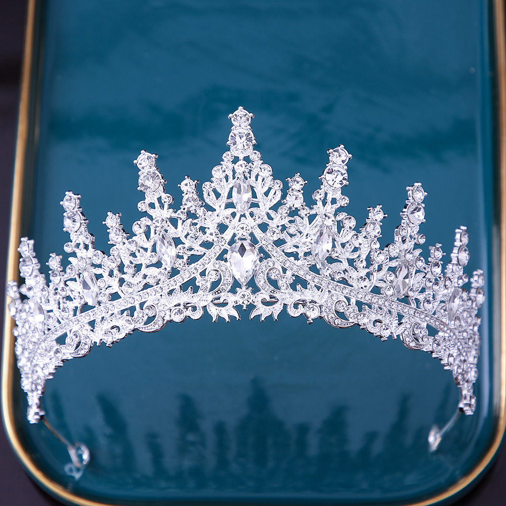 Picture of Bridal Crown New European-style headdress alloy with rhinestone crystal wedding dress accessories Amazon hair accessories