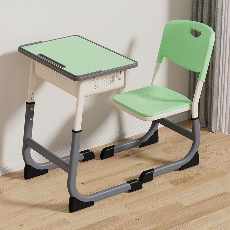 Picture of Cross-border Bidding Primary and Secondary School Students' Desks and Chairs School Tutoring Class Writing Desk Lifting Children's Learning Desk suit Wholesale
