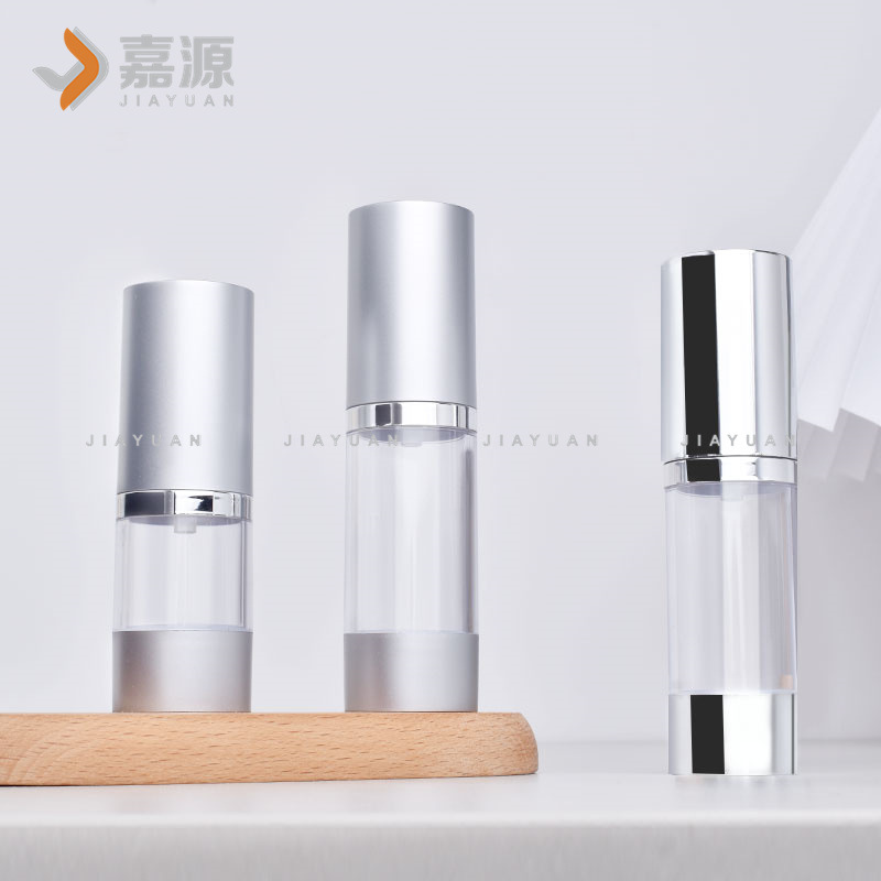 Factory in stock 30ml electroplated frosted silver vacuum spray bottle 15ml50 ml AS emulsion essence split bottle